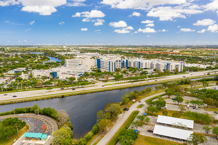 Contact - Aerial View of Pembroke, FL Communities and Surrounding Area on a Sunny Day